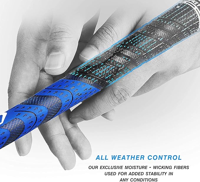 CHAMPKEY Premium Hybrid Golf Grips 13 Pack with All Repair Kits - All Weather Performance Golf Club Grips - High Traction and Control Half Corded Golf Grips for Men