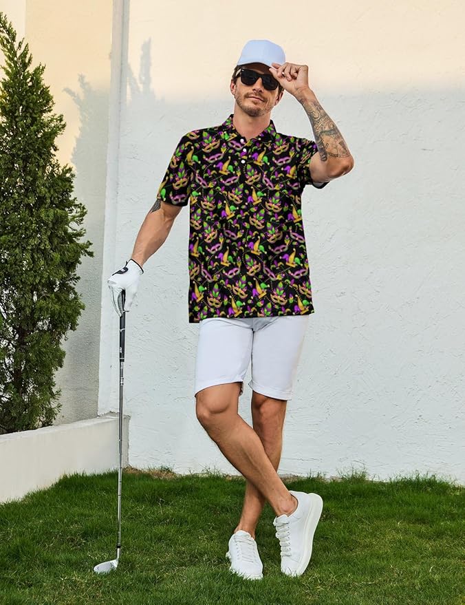 Mens Golf Shirts Golf Polo Shirts for Men Short Sleeve Polo Shirts Golf Gifts