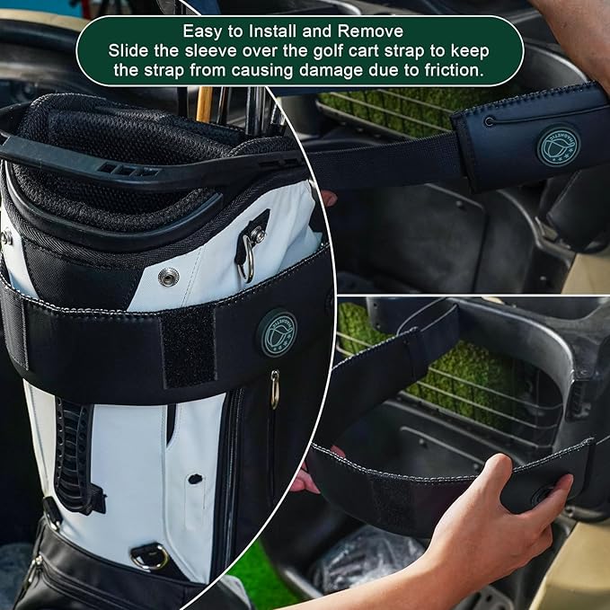 Golf Cart Strap Sleeve With Strong Magnet Golf Cart Strap Accessories Magnetic Golf Cart Strap Sleeve - Protect Golf Bag From Being Scratched