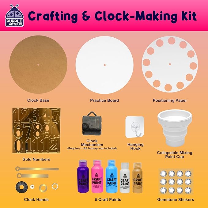 Acrylic Pouring Paint DIY Clock Kit - Image 2