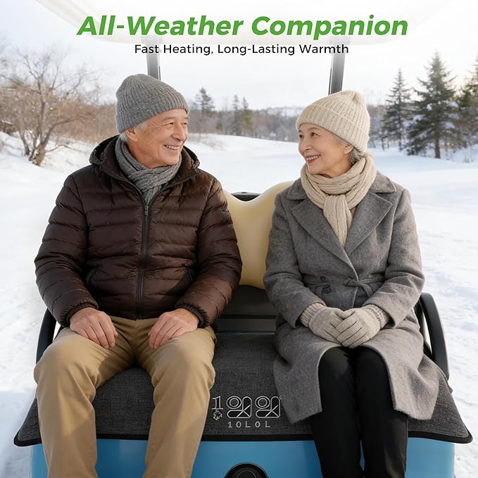 10L0L Universal Golf Cart Seat Covers/Seat Blanket for EZGO TXT/RXV & Club Car DS/Precedent, Breathable Seat Towel/Seat Cushions with Non-Slip Backing, All-Season Comfort (Not for Yamaha)