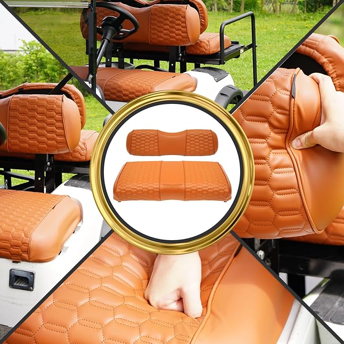 Golf Cart Seat Covers for EZGO TXT Club Car DS Gas or Electric OEM Regular Seat Cushion, No Staple, Golf Cart Vinyl Replacement Seat Cover