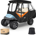 10L0L 4-Passengers Golf Cart Enclosure for Club Car Precedent 57" Short Roof, 600D Waterproof Clear Rain Cover with Security Side Mirror Openings, All Weather Waterproof Snowproof Driving Covers