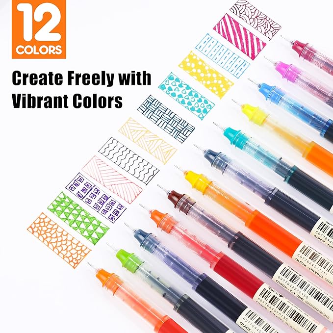 RIANCY Liquid Ink Rollerball Gel Pens, 0.5mm Extra Fine Point Tip, 24ct - Image 3