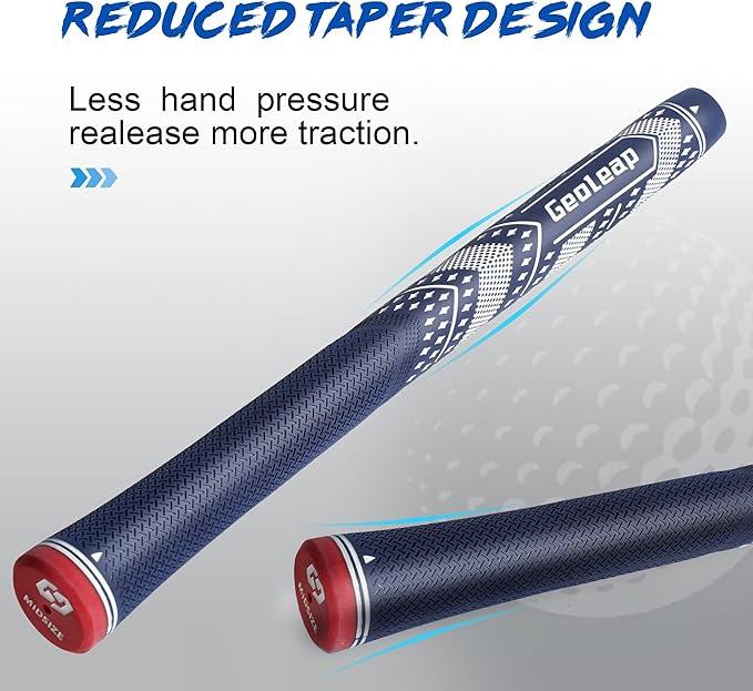 Geoleap Golf Grips Set of 13- Soft Reduce Taper Design Provides High Traction and Performance,13 Golf Club Grips with 15 Tapes or with All Repair Kits for Choice.