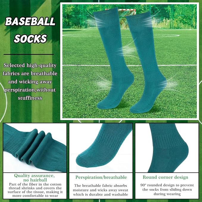 Zhanmai Baseball Belt and Socks Combo, Adjustable Elastic Belt and Softball Socks, Multiple Sizes for Youth Boys Girls, Adult