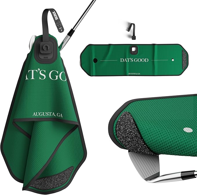 BUNX Best Golf Towel - Sponge Club Scrubbing Pad with Quick Release Magnetic Tablet - Patent Pending Premium Golf Accessories - Microfiber Club Cleaner (DATS Good Gimme)