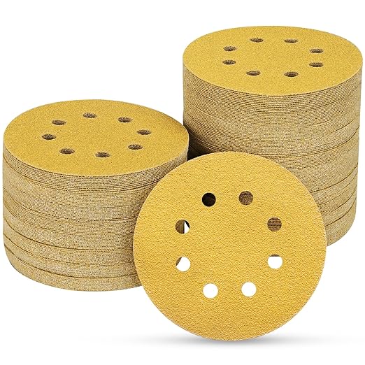 100PCS 5 Inch 8 Hole Sanding Discs 80 Grit by POTUINOM