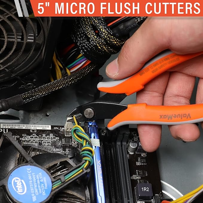 ValueMax Flush Wire Cutters, 3 Pack 5 Inch Precision Micro Cutter Anti-Slip - Image 7