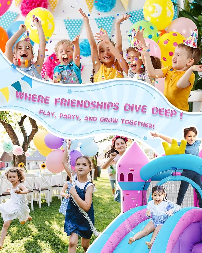 AirMyFun Pink Inflatable Waterslide, Water Bounce House - Image 4