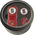 Team Golf NCAA Gift Set Switchblade Divot Tool with 3 Double-Sided Magnetic Ball Markers, Patented Single Prong Design, Causes Less Damage to Greens, Switchblade Mechanism