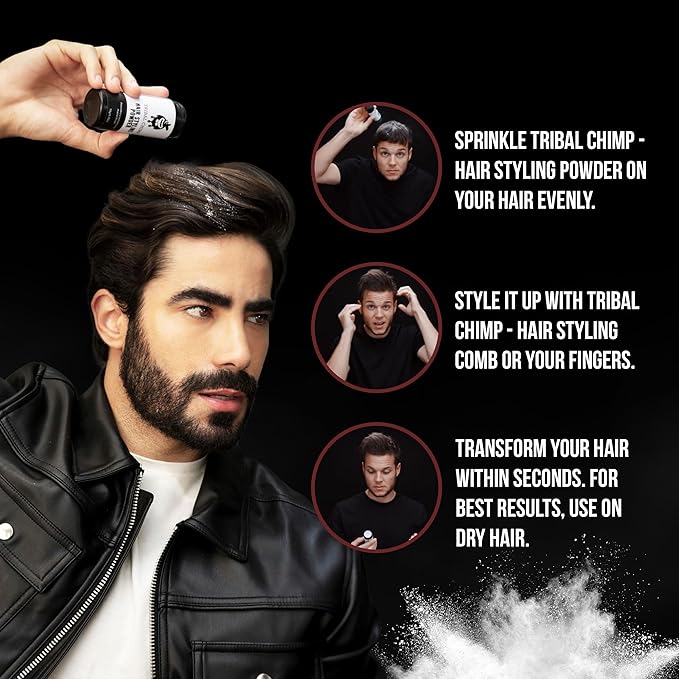 Tribal Chimp Hair Styling Powder, All-day Invisible Hold Hair Volumizer and - Image 4