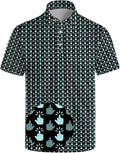 Golf Polo Shirts for Men Funny Print Short Sleeve Golf Shirts Performance Golf Polos