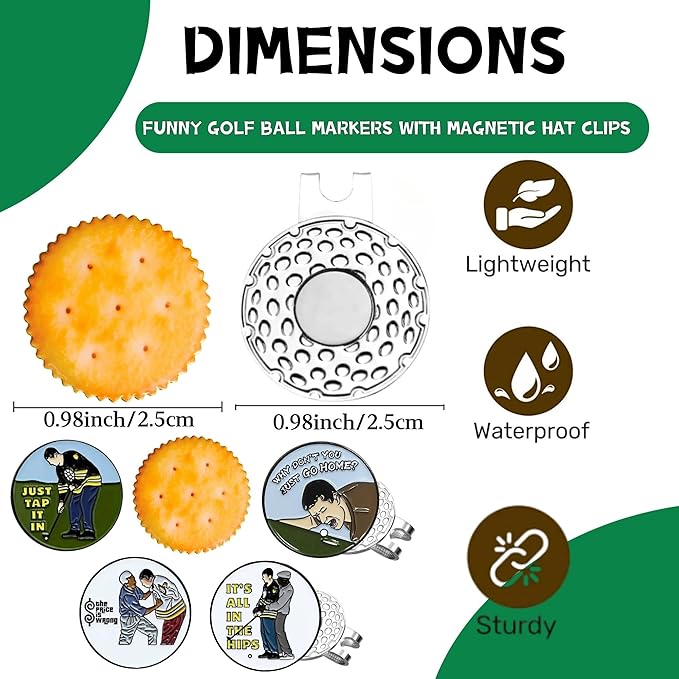 Cracker Golf Ball Marker, Premium Golf Accessories & Funny Golf Gifts for Men Women Golfers