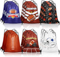 Grneric 18 Pcs Football Party Favor Bags Drawstring Bags Bulk Candy Goodie Bag Football Themed Presents for Sports Teams