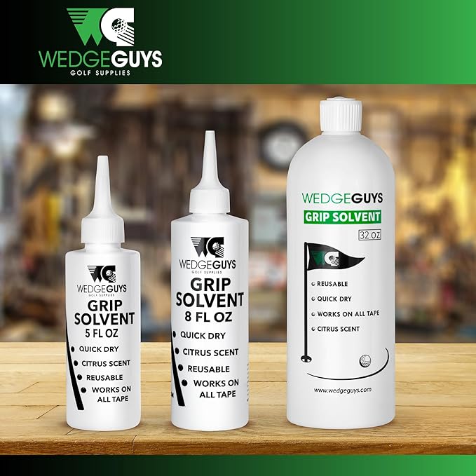 Wedge Guys Professional Golf Grip Tape Solvent for Regripping Golf Clubs | Golf Grip Solvent Solution for Easy Regripping and Golf Club Repair |