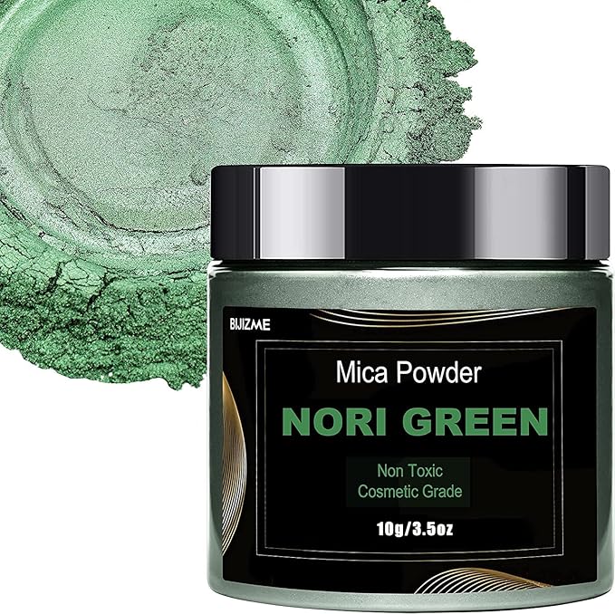 Nori Green Mica Powder Big Bottle Pigment Powder Multipurpose DIY Arts and by BIJIZME