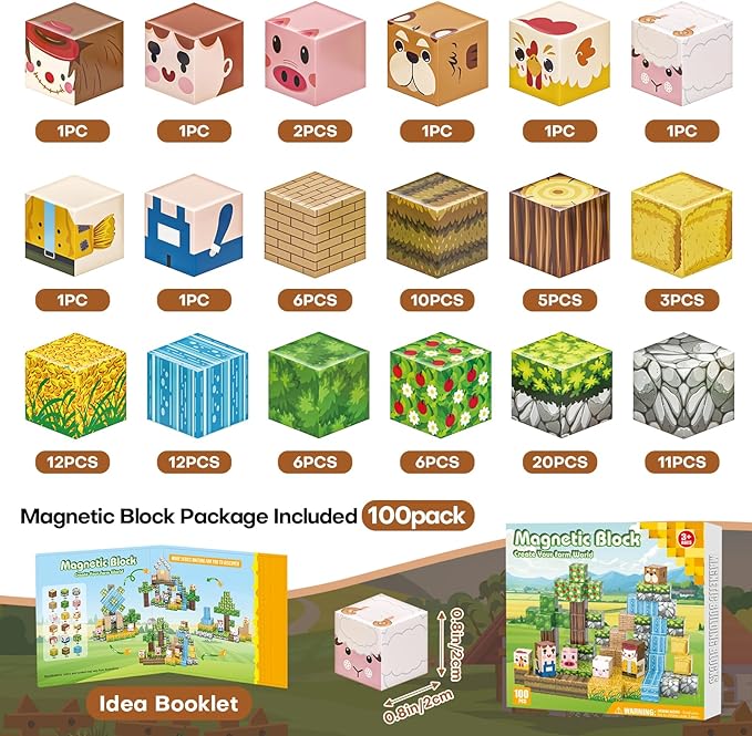 Magnetic Blocks, Magnetic Building Blocks 100pcs Gryxpox-STEM Toys - Image 2