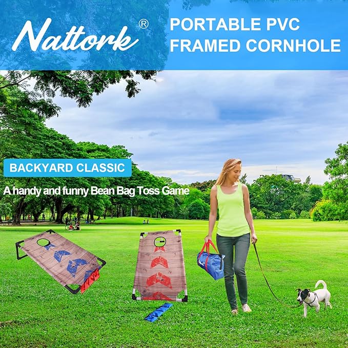 Portable Cornhole Set with 2 Collapsible Cornhole Boards, 8 Cornhole Bean Bags - Image 6