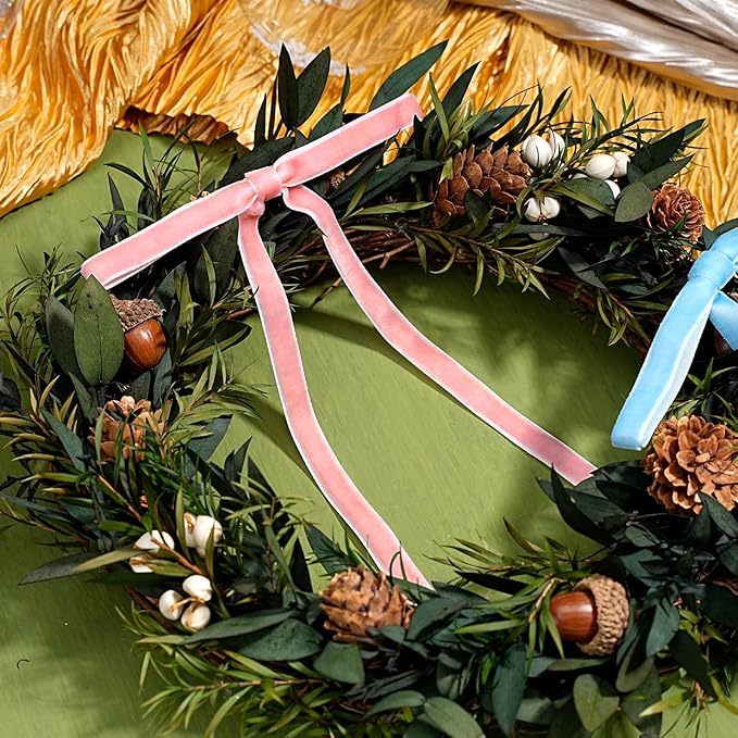 LaRibbons Thin Velvet Ribbon 3/8 Inch x 25 Yards, Gift Wrapping, Wreath Bow - Image 3