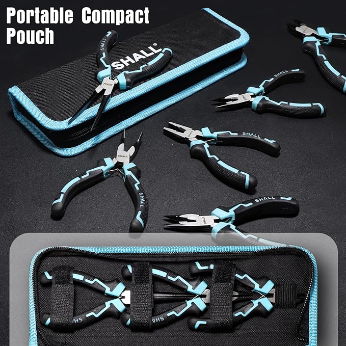 SHALL Mini Pliers Set, 6-Piece Small Pliers Tool Set Includes Needle Nose - Image 5