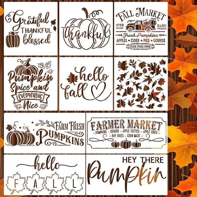 Fall Stencils for Crafts Reusable Pumpkin Stencil Hello Fall Stencils for by zosylley