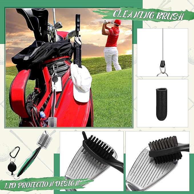 Syhood 21 Pcs Golf Accessories Kit Cleaning Kit Include Golf Brush, Towel, Groove Sharpener, Divot Repair Tool, Ball Alignment Portable Tool Gifts for Men or Women