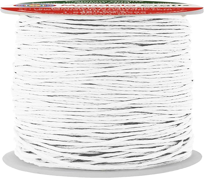 Mandala Crafts 1mm 109 Yards White Cotton Waxed Cord by MandalaCrafts