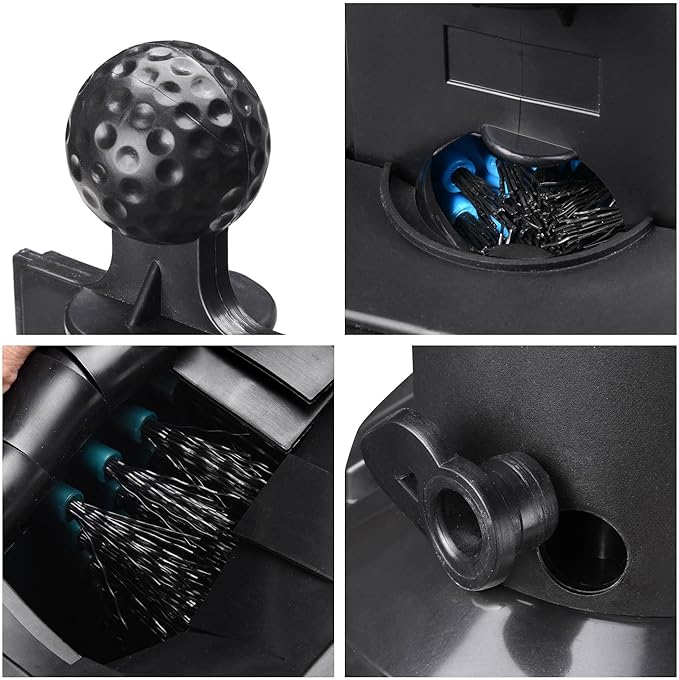 No-Drill Golf Cart Ball & Club Cleaner, Clamp-On Golf Club Head and Ball Washer Golf Cleaner with Golf Towel, Universal Fit for EZGO, Club Car, Yamaha, Advanced EV, Star EV