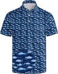 Golf Polo Shirts for Men Funny Print Short Sleeve Golf Shirts Performance Golf Polos