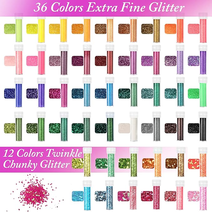 Glitter, 48 Colors Fine Glitters - Image 6
