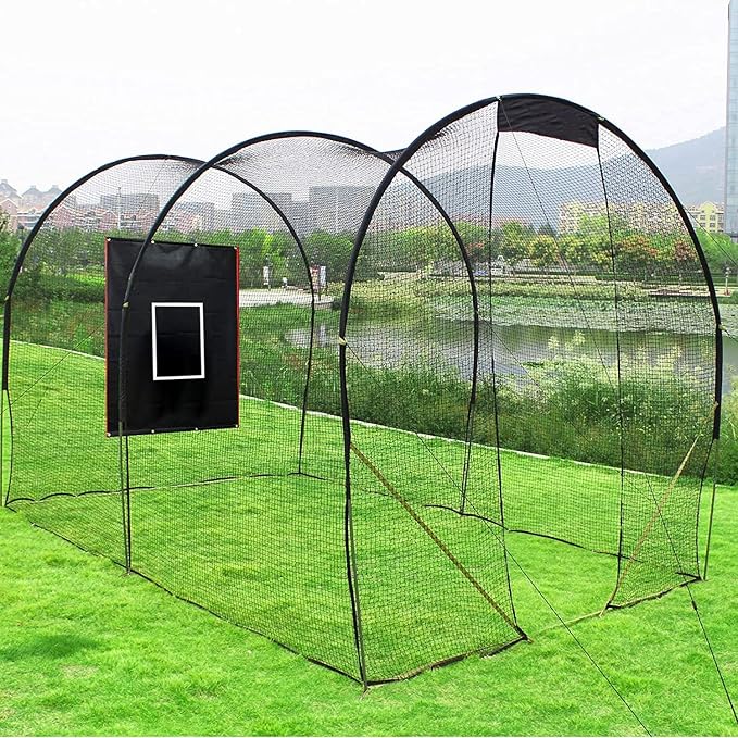 Batting Cage Backstop with Strike Zone Heavy Duty PVC Coated Oxford Fabric Vinyl Baseball Backstops with Catcher Softball Pitcher Training Equipment Aid