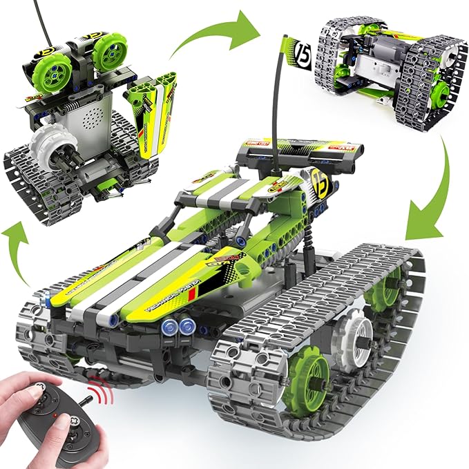 BIRANCO. Remote Control Tracked 3in1 Stunt Racer Building Kit by BIRANCO