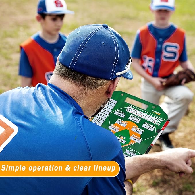 Magnetic Baseball Lineup Board，Baseball Lineup Cards Baseball Lineup Board For Dugout Baseball Accessories 40 Sheets Lineup Cards Baseball Clipboard for Coaches Baseball Coaching Accessories
