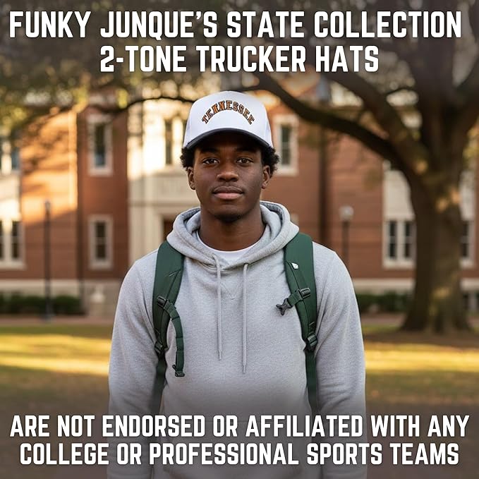 Funky Junque Trucker Hat Women Men 2-Tone Baseball Cap – Vintage Western Style Embroidered Snapback, Premium Cotton Blend