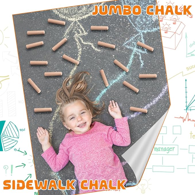 25 Pcs Sidewalk Chalks for Kids Non Toxic Jumbo Chalk for Party Gift Outdoor - Image 5
