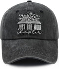 Just One More Chapter Hat for Men Women, Cute Adjustable Cotton Embroidered Book Lovers Baseball Cap