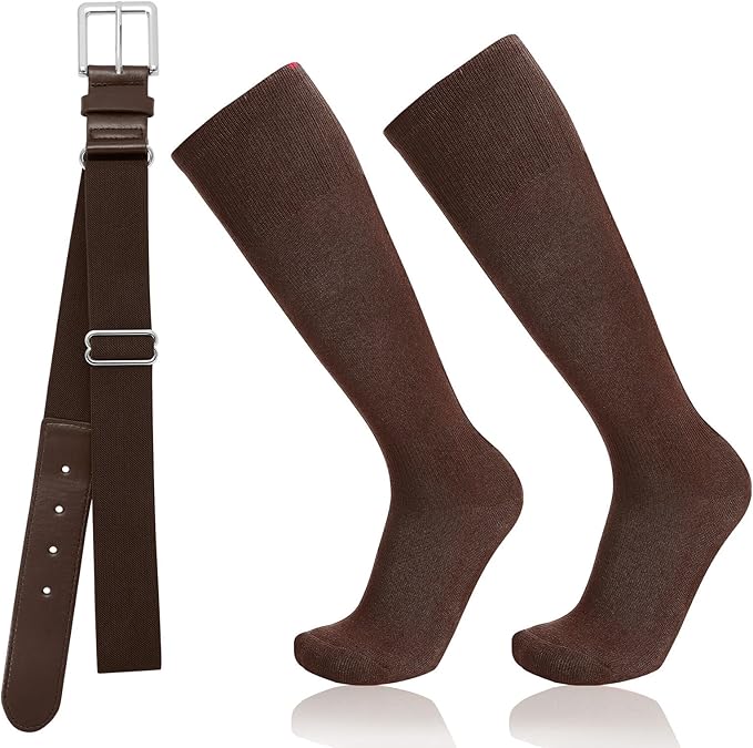 Baseball Socks and Belt Combo for Youth Adult - Softball Socks and Belt for Boys and Girls