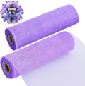 TONIFUL 2 Rolls 10 Inch Lavender Purple Decorative Mesh Ribbbon Rolls, Fabric by TONIFUL