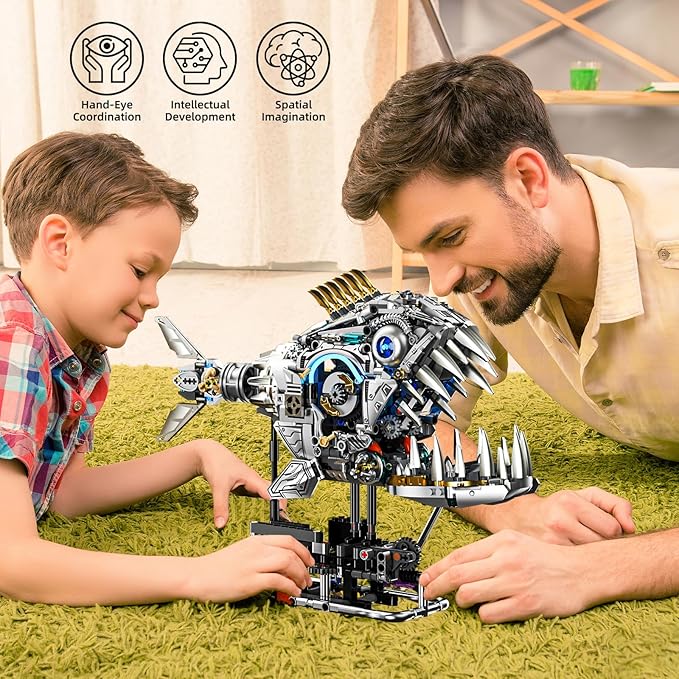 Mechanical Piranha Building Sets, Ocean Animal Collection Toy, Adults Home or - Image 4