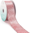 CT CRAFT LLC Glitter Wired Ribbon 1.5" x 10 Yards Rose Gold by CTCRAFTLLC