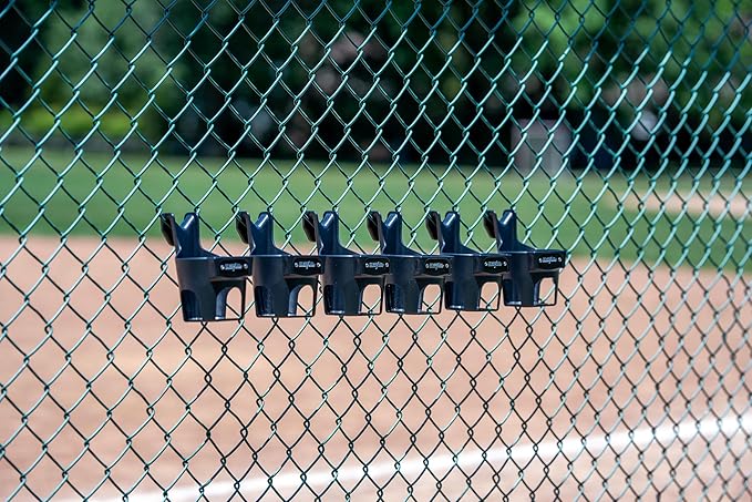 Fence Cup Holder | Drink Holder for Chain Link Fence | Fits Stanley, Yeti & Gatorade | Baseball Dugout, Softball, Pickleball & Tennis | Made in USA | The Fence Buddy (Black)