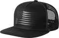 UALON Baseball Cap, Snapback Trucker Hat for Men & Women with American Flag and Adjustable, Breathable Mesh, Flat Bill Hats
