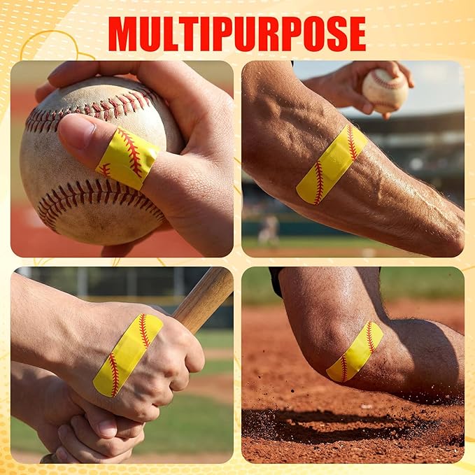 Geiserailie 120 Pieces Softball Bandages Fabric Adhesive Finger Bandages Waterproof Flexible Travel First Aid Supplies for Softball Team Boys Girls Fans Party Supplies