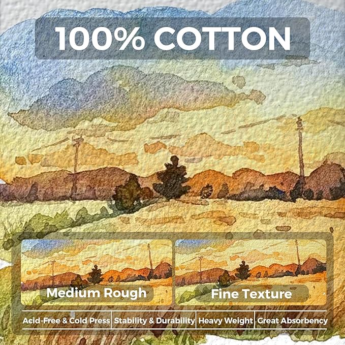 Funto Watercolor Journal 2-Pack, 44 Pages Each, 100% Cotton Cold Press - Image 3