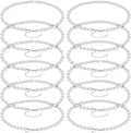 Landical 12 Pcs Bling Baseball Necklace Ice Beaded Baseball Necklace Cool Gifts Bulk for Team Players Lovers Fans