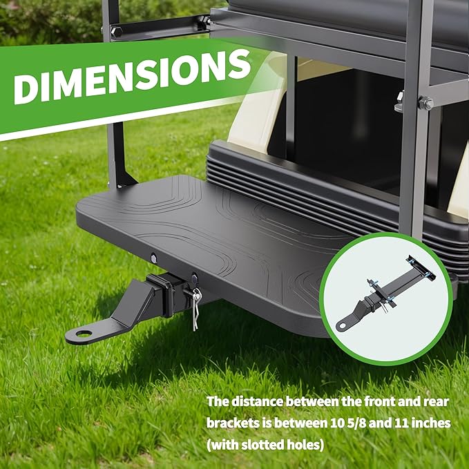 10L0L Deluxe Golf Cart Trailer Hitch Kit, Fit for Backseat Footrest with 2" Receiver High-Strength Universal Fit, Seamless Compatibl Club Car, EZGO, Yamaha, Ideal for Golf Cart Trailers