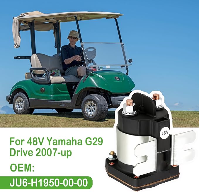 Solenoid 48V Electric for Yamaha G22 G29 Drive 2007-Up OEM JU6-H1950-00-00, Golf Cart Replacement Accessories