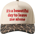 MIRMARU Two-Tone Vintage Canvas Trucker Hats for Men & Women, Adjustable Size Baseball Caps with Trendy Embroidered Design