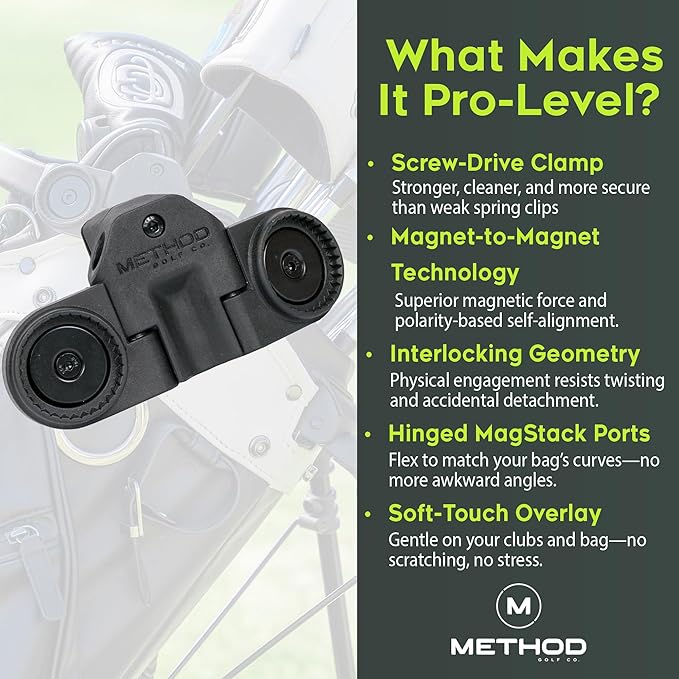 Method Golf BagStack Gear Hub Starter Pack - Golf Accessories Magnetic Landing Pad Plus Two MagStack Tiles - Modular Magnetic Tool Pad Gear Organization Hub with Magnet-to-Magnet Connection